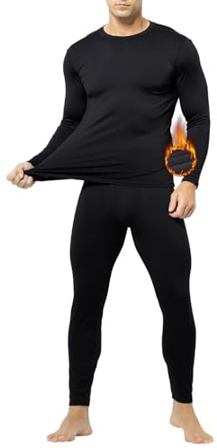 Casey Kevin Long Johns Men Thermal Underwear Sets Fleece Lined Base Layer | Body Warmers Long Sleeve Tops Bottom，Winter Outdoor Ski Cycling, Comfortable Soft Cold Resistance