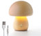 Pilzlampe aus Holz, Tragbare Dimmbare Nachttischlampe mit USB-Aufladung, Kabelloses Nachtlicht, Pilz-Tischlampe für Heimdekoration, Schlafzimmer, wiederaufladbare LED-Nachttischlampe (Buche)