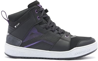 DAINESE Suburb D-WP Shoes Wmn, Scarpe Moto Impermeabili Donna, Nero/Bianco/Viola Metallizzato, 37 EU
