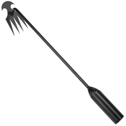 Zuasdvnk Gartenarbeit Hand Unkrautstecher, Stahl Unkraut Entferner Gerät mit 4 Zähne, Fugenreiniger Unkraut, Gartenwerkzeug, Unkraut Entferner Gerät, Fugenkratzer Mit Stiel