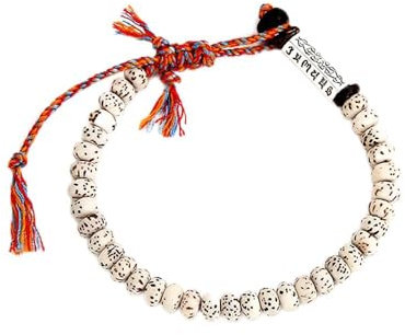 YDEWLY Buddha bead,Meditation Necklace,Handmade Tibetan Copper Beads Bracelet Lucky Rope Bracelet Rope String Bracelet for Women Men, Meditation Healing Prayer Beads, White