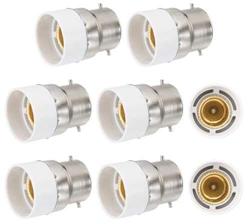 PATIKIL B22 to E14 Light Bulb Socket Extender, 8Pcs Lamp Converter Bulb Base Adapter for Pendant Light, Chandelier, White