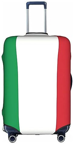 Trolley-Koffer-Schutzhülle mit italienischer Flagge, kratzfest, 45,7 - 81,3 cm, geeignet für Reisen, Geschäftsreisen, weiß, L