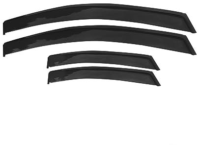 4X Windabweiser Regenabweiser kompatibel mit Nissan Navara D40 2005-2016 Acryl Dunkel