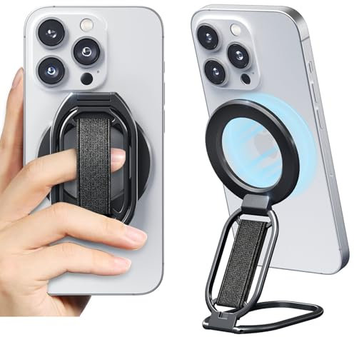 Mindsky MagSafe Handy-Ringhalter mit Fingerschlaufe, kompatibel mit iPhone 15/14/13/12, Android (inkl. Magnetring)