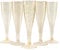 MATANA 48 Premium Plastic Champagne Flutes with Gold Glitter, 133ml - Reusable Champagne Glasses, Plastic Flutes, Prosecco Glasses for Cocktails, Wine, Dessert, Weddings, Birthdays, BBQ, Parties