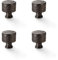 4 Pack - Round Hammered Door Knob Dark Bronze 30mm Diameter Cupboard Cabinet Pull Handle