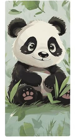 BVNMT Korallen-Fleece-Handtücher, weiche Badetücher sind leicht und sehr saugfähig, Panda-bedrucktes Fitness-Handtuch mit schnell trocknenden Eigenschaften, 72 x 34 cm