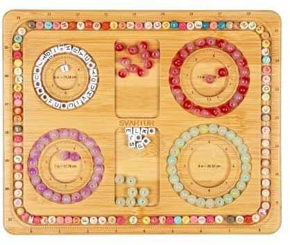 Bead Board, Wooden Jewelry Beading Tray DIY Jewelry Measurement Design Tool for Christmas Bracelet Necklace Present Making