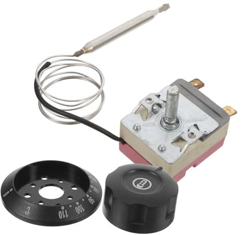 OKUMEYR Termostato Para Horno y Freidora Eléctrico Con Control Preciso De Temperatura Protección Contra Sobrecalentamiento Incluye Tornillos y Terminales Compatible Con Calentadores