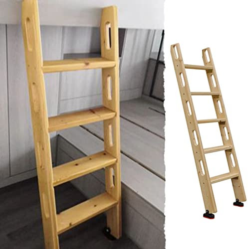 Scaletta Letto Castello Home Dorm Loft Letto a castello doppio Scala in legno 100 cm/ 125 cm/ 150 cm, scala di ricambio resistente con corrimano e piedini in gomma, scala di salita per soppa