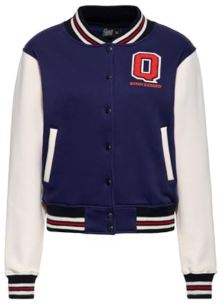 Queen Kerosin Damen College Jacke · Varsity Jacket · Frontstickerei · Rippbündchen · Rundhals · Stehkragen · Vintage · Motorroller · Vintage · Retro · Pinup · Rockabilly · Q