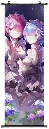 NTFQKURC Re Zeros Startings Lifes in Anothers Worlds Rems Rams Wall Art Anime Canvas Wall Art Painting Posters Print Picture Poster Home Office Wall Decor Unframed