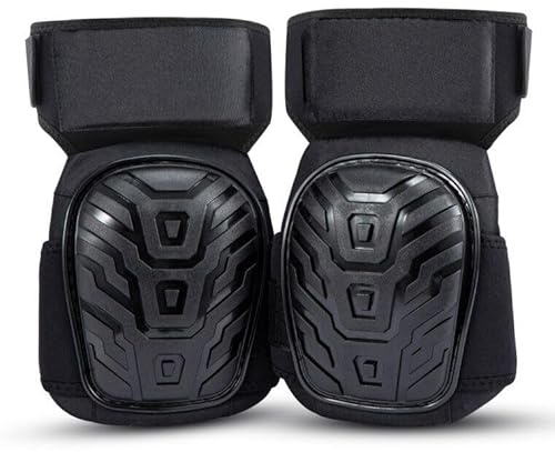 M.J COMFY-LIFE Professional Knee Pads for Work & Gardening Durable (Black) | Heavy-Duty Gel-Cushioned Knee Pads (with Foam Padding) — Suitable for Construction and Gardening (Unisex)