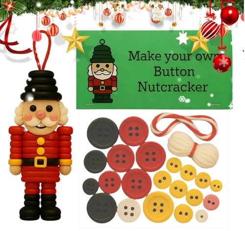 Ancsttu Ornament Sets - Nussknacker Bastelsets - Weihnachtsknöpfe Zum Basteln,Zum Basteln Für Weihnachtsbaum Kinder Ab 3 Jahren Weihnachten Erwachsene
