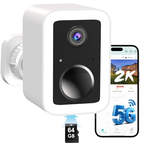 Funstorm 2K Wireless Security Camera Outdoor with 64GB Card Battery | Colour Night Vision, 2.4G/5G WiFi, AI Motion Detection with Siren, Rechargeable Battery, SD/Cloud Storage, 2-Way Audio, IP65