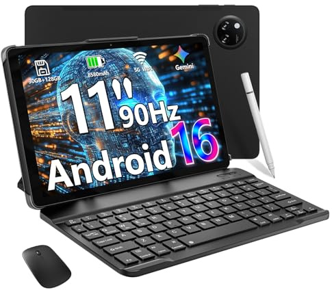 DOOGEE Tab A9 Pro+ Android 16 Tablets, 11 Inch Tablet with Keyboard, 30GB RAM 128GB ROM /2TB TF, 5G WIFI|Octa-Core|8580 mAh|Widevine L1| Netflix|GPS, 2 in 1 Tablets with Stylus Mouse, 4-Year Warranty
