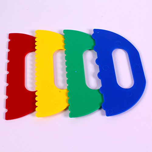 Large Coloured Plastic Paint Scraper Tool Kids Art Painting & Crafts Set of 4 by BCreative ®