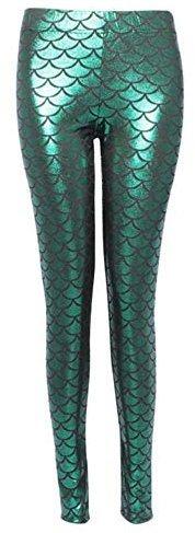 Dreamskull Leggings Jeggings Treggings Bleistifthose Stretchhose Damen Frauen Hose Lang High Waist Skinny Slim Fit Yoga Stretch Workout Fitness Schuppen Bunt Große Größen S-4XL (XL, Grün)