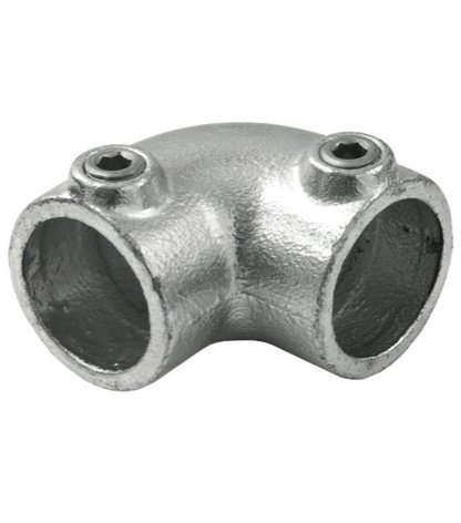 GIUNTO A 2 VIE ANGOLO CURVO IDRAULICO STILE INDUSTRIALE PER TUBO TONDO DIAMETRO 28-35 mm PER AGGANCIO A 'T' PER LA CREAZIONE DI STRUTTURE IN FERRO (28 mm)