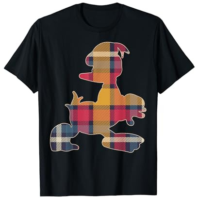 Disney Donald Duck Plaid Silhouette Portrait T-Shirt