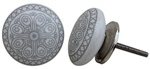 YourKart KPAVIR Set of 12 Handmade Ceramic Knobs | Grey Ceramic Cabinet Knobs | Drawer Pulls for Home, Kitchen, Bathroom or Office | Comes with Bolts and Washer