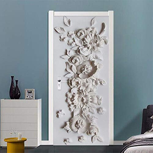 XXXCH 3D Türaufkleber 80X200CM dreidimensionale Blume Türtapete selbstklebend TürPoster - Fototapete Türfolie Poster Tapete Meer Aufkleber DIY Selbstklebende Wandbild PVC Wasserdichte Tapete