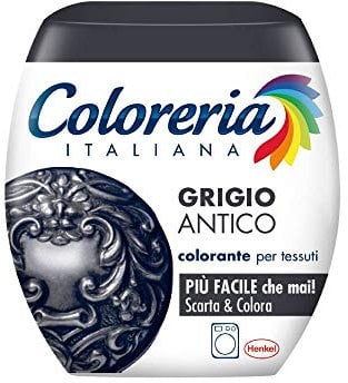 Coloreria Italiana Grey Colorante Tessuti E Vestiti In Lavatrice, Grigio Antico, 1 Confezione