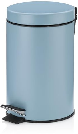 kela Kosmetikeimer blau 3l, Metall Tretmülleimer Badezimmer, Badmülleimer mit Inneneimer und Tragehenkel, MONACO, frostblau matt