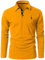 GNRSPTY Mens Polo Long Sleeve Shirt Cotton Golf Giraffe Tops,Yellow,M