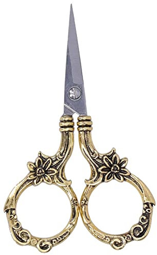 Stickereischere, Vintage-Schere 9CM Edelstahl-Schneiderschere, Nähschere, Antike Kreuzstich-Schneiderschere, Stickereischneiderschere, Gold Sharp Point Nähschere Für Handarbeiten, Nähen, Kunstwerk