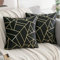 ETOLISHOP Schwarzer Kissenbezug 18x18 Samt Modern Gold Kissen 2 Pack Soft Dekorativer Wurf Kissenbezug 45cm x 45cm für Sofa Couch Schlafzimmer