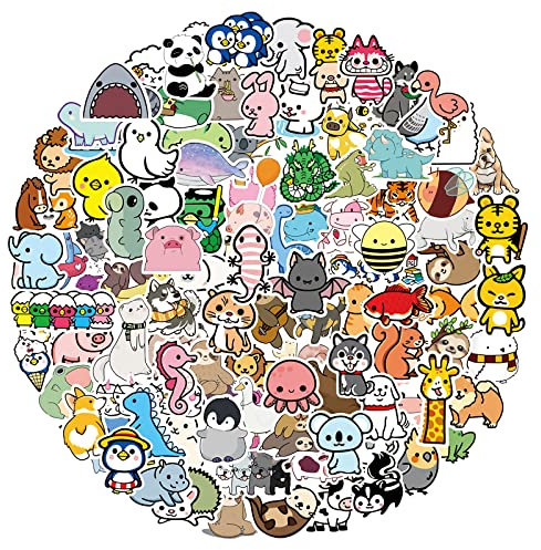 Aufkleber, 12 Blatt, 107 Aufkleber, für Kinder, Vinyl, wasserfest, Tiere, Scrapbooking, dekorative Aufkleber, Natur, Bullet Journal, geeignet für die Dekoration von Geschenken