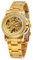 SENRUD Damen Automatikuhren Damen Edelstahl Skelett Wasserdicht Automatik Armbanduhren Geschenk für Frauen, gold, Automatikuhr, selbstaufziehend