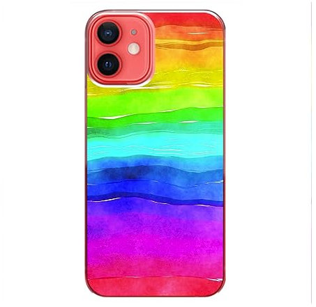 König Design Silicone Protective Case for Apple iPhone 12 Mini with Rainbow Design