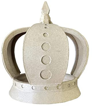 Décopatch AC898C - Krone aus Pappmaché, für Kinder geeignet, 20,5x23,5cm, einfach zum Verzieren, Kartonbraun, 1 Stück