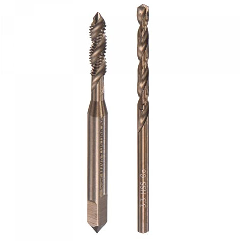 sourcing map M4 x 0.7 Spiral Flute Tap and 3.3mm Twist Drill Bit Set, Metric M35 Cobalt High Speed Steel Machine Threading Screw Thread Tap Tool for Stainless Steel