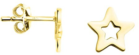 SOFIA MILANI - Boucles d'Oreilles pour Femme en Argent 925 - Plaqué Or - Clou d'Oreille en Forme d'Étoile - E1405