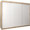 MEBLE KRYSPOL Tokyo 250 Kleiderschrank mit DREI Schiebetüren für Schlafzimmer – moderner Aufbewahrungsschrank mit Kleiderstange und Regalen – 250x200x62cm - Sonoma + Mattweiß