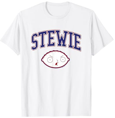 Family Guy Stewie Head and Athletic Lettering Funny Cartoon T-Shirt