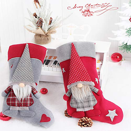 Tummy Tub Weihnachtsstrümpfe, Weihnachtssocken, Weihnachtsgeschenktüten, 2019 Weihnachtssüßigkeitsstrümpfe Dekoration Kaminsocken Süßigkeitssocke Geschenktüte Tüte Weihnachtsbaumschmuck 50 * 25 cm