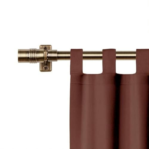 Mardom Cylinder Mini Gardinenstange Ausziehbar 120-200 cm für Scheibengardinen - Vorhangstange mit Gardinenstangenhalter - Verstellbare Scheibengardinenstange mit Zubehör (antikes Messing)