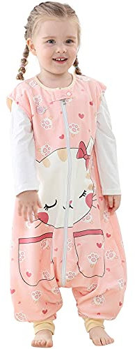 Baby Schlafsack mit Langen Ärmeln Ganzjahresschlafsack mädchen und Junge Schlafstrampler Vierjahreszeiten Sommerschlafsack Beinen Pinguin 5-6 Jahre Winterschlafsack Schlafsack