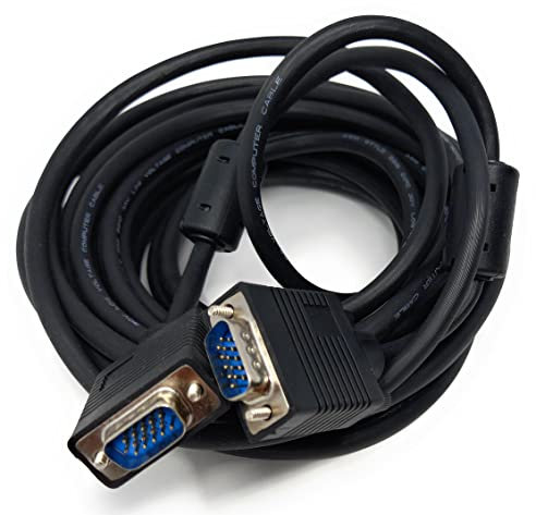 8m VGA to VGA Cable 15 pin SVGA Male to Male for Monitor Computer PC Laptops TV Projectors Extension Lead, HD15 All Data Pins Connected 26ft Black