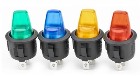 INTERRUTTORE LUMINOSO LED A LEVETTA 12V 10A 20mm LEVA 01 on off switch auto moto (verde)