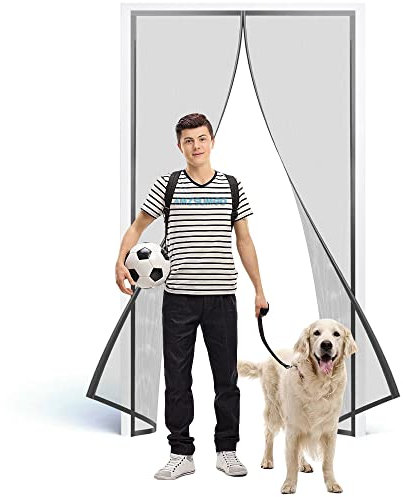 Moustiquaire Porte 255 x 210 cm Fenetre AimantéE Moustiquaire Enroulable Moustiquaire de Porte Anti Insecte Mouche Moustique pour Porte d Entrée Intérieur/Patio Gris