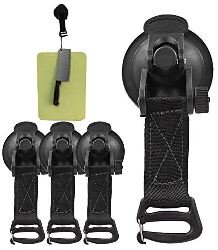 Rosixehird Ganchos con ventosa resistentes, con ventosas, para camping, 4 unidades, resistentes para muebles de madera, habitaciones, baños, paredes de azulejos