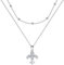 J.MUEN Damen Halskette 925 Silber - mit Zirkonia Steinen - Anker Glück Anhänger,mit Schmuck-Box