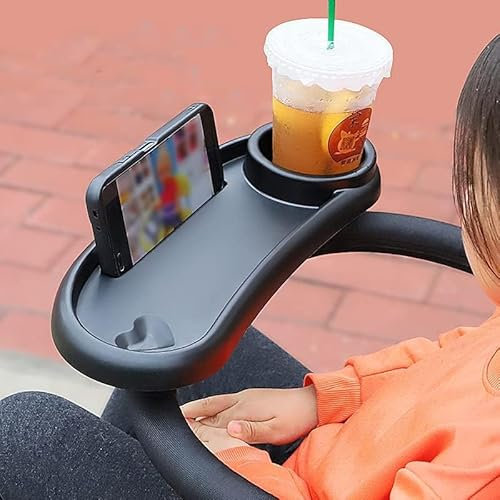 Universelles Kinderwagentablett, 360 Grad drehbarer 3-in-1 Abnehmbarer Getränkehalter, Universelle Snackschale für Kinderwagen, Snacktablett für Kinderwagen, Mit Snack Tablett Kinderwagen