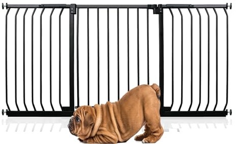 Bettacare Elite Hundegitter, 161cm - 170cm, Mattschwarz, Druckbefestigung Hundegitter für Hunde und Welpen,Barrière Einfache Installation